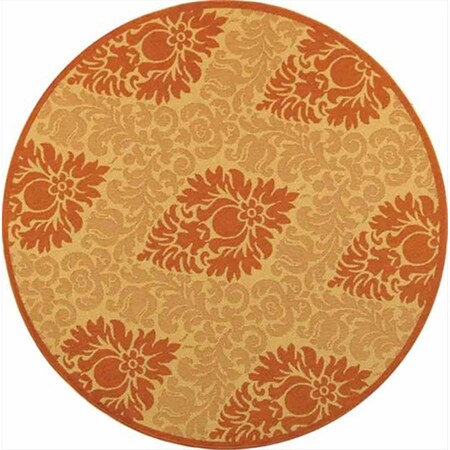 Safavieh 5 Ft. - 3 In. X 5 Ft. - 3 In. Round- Indoor - Outdoor Courtyard Natural Terra Machine Made Rug CY2714-3201-5R